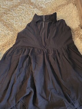 Anthropologie Black Cotton Tunic Top